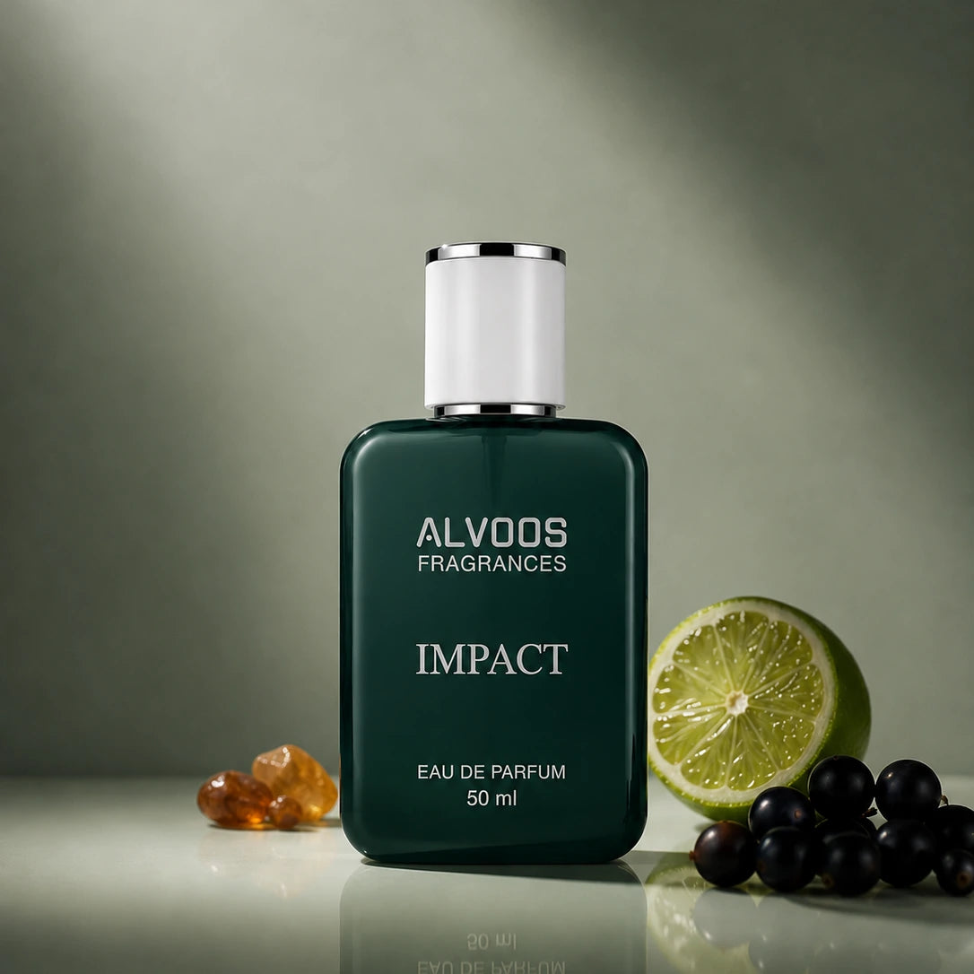 50 ml Impact Alvoos fragrance bottle with lime and berries.
