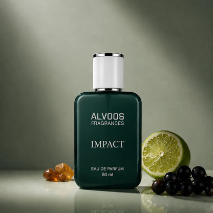 50 ml Impact Alvoos fragrance bottle with lime and berries.